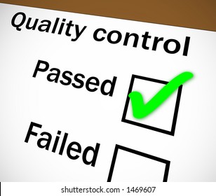 Quality control tickbox with PASSED ticked