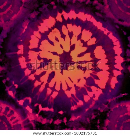 Quality genuine tie-dye repeat pattern in bright shades of pink, purple, orange and black. Seamless repeating pattern. 