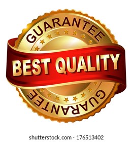 Satisfaction Guarantee Golden Label Ribbon Vector Stock Vector (Royalty ...