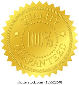 Quality Guaranteed Gold Seal, With Embossed Decorations