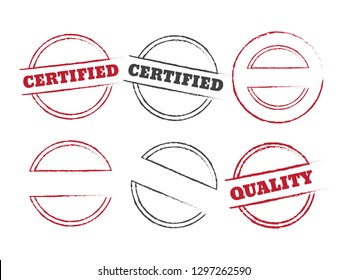 Quality mark stamps certified. Premium seals for consumerism. Exclusive stamp - Shutterstock ID 1297262590