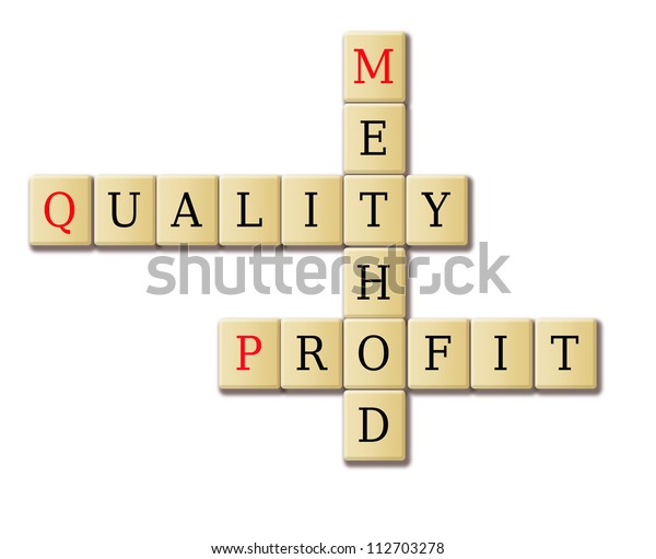 Quality Profit Method Crossword Puzzle My Stock Illustration 112703278