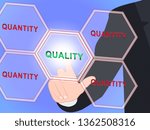 Quality Vs Quantity Words Depicting Balance Between Product Or Service Superiority Or Production. Value Versus Volume - 3d Illustration