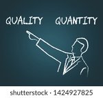 Quality Vs Quantity Words Depicting Balance Between Product Or Service Superiority Or Production. Value Versus Volume - 3d Illustration