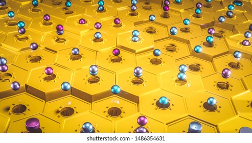 Quantum Computing Concept Qubits And Their  Quantum Superposition State Future Of Computers Concept 3d Rendering