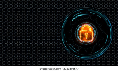 Quantum Cryptography Security Lock Matrix Technology Hexagon Wire Animation On The Black Screen