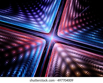 Quantum Mechanics, Particle With Wave Attribution, Computer Generated Abstract Fractal Background, 3D Render