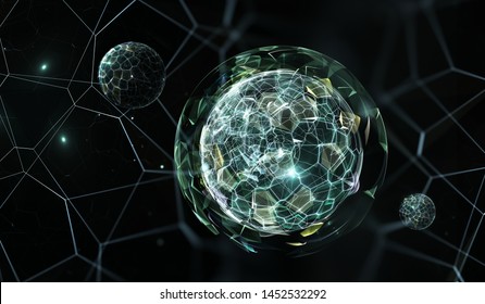 Quantum World, Quantum Mechanics. 3d Illustration