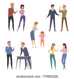 Quarrel Icons Collection Arguing People Different Stock Illustration ...