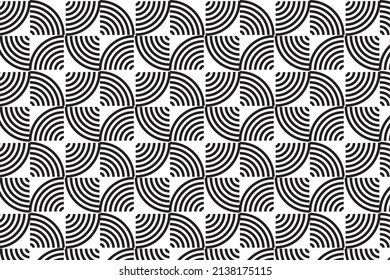 Quarter Circle Pattern Design In Black And White