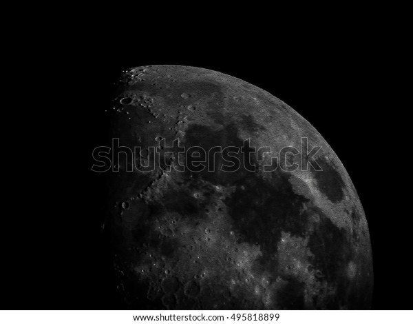 Quarter Textured Moon\
Extreme Close Up