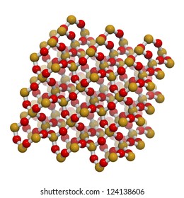 Quartz (a-quartz, SiO2) Crystal Structure