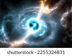 Quasar with gamma ray burst, Generative AI