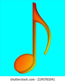 Quaver Musical Note Isolated On Blue 