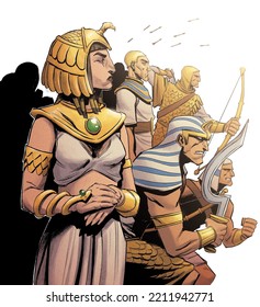 Queen Cleopatra Of Egypt Leading The Egyptian Army