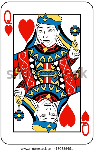 カードで遊ぶハートの女王 のイラスト素材