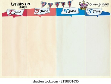 Queen Jubilee Celebrations weekend poster background template