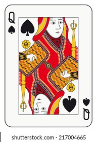 Queen Spades Playing Card Stock Illustration 217004665 | Shutterstock