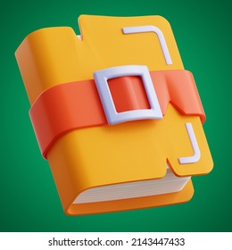 Quest Book Cartoon And Game Asset Icon Set On Isolated Background 3d Rendering