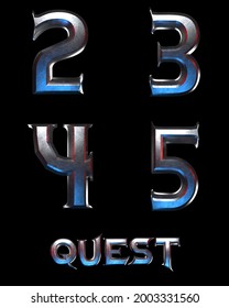 Quest Fantasy Metal Alphabet - 3D Illustration