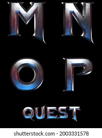 Quest Fantasy Metal Alphabet - 3D Illustration