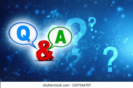 Question & Answer Bubble Chat, q and a concept 3d illustration