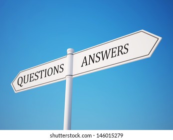 Question and Answer Signpost with Clipping Path 