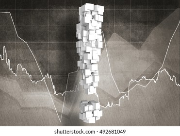 Question of financial growth, 3D rendering
