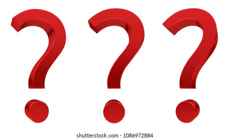 Question Mark 3d Red Interrogation Isolated Stock Illustration ...