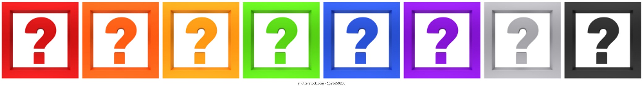 Question Mark 3d Rendering Illustration Interrogation Points Sign Symbol Icon Set Buttons Isolated On White