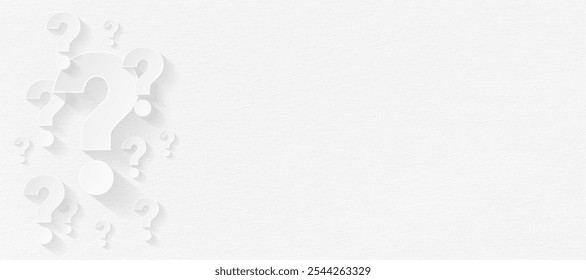 Question mark design with copy space on white background