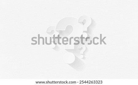 Question mark design with copy space on white background