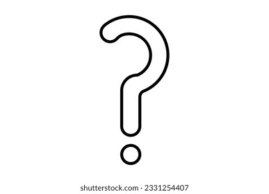 question mark flat icon minimalistic line shape symbol black sign artwork