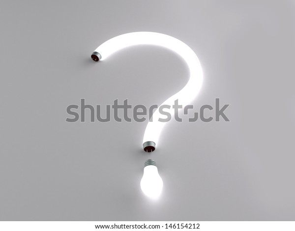 Question Mark Fluorescent Lamp On White Stock Illustration 146154212 ...