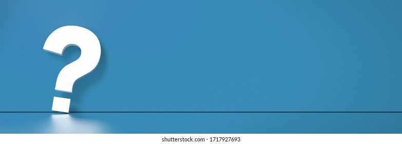 Question mark in front of a color wall background. Business support concept - 3D Rendering