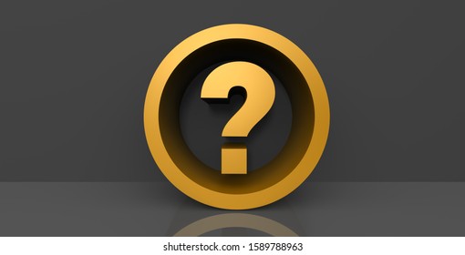 Question Mark Gold 3d Rendering Stock Illustration 1589788963