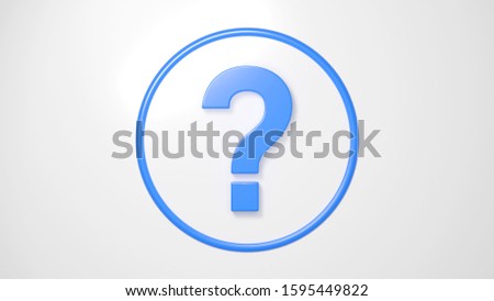 Question mark icon, button image. 3D rendering