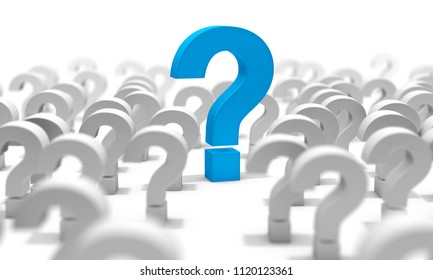 Question mark isolated over white background.Concept of doubts and questions.Question mark.3d illustration