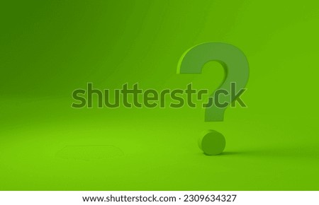 Question mark on green study background, concept of what to do about climate change. 3d rendering.
