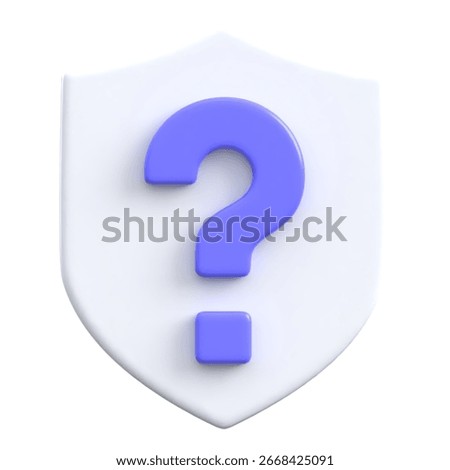 Question mark on shield; security, FAQ, help, website design.