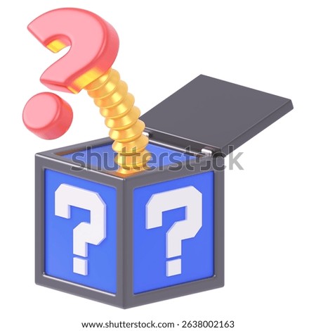question mark on white background 3D Illustration	
