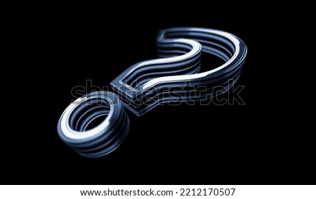Question mark, search, support, faq, quiz and help golden metal shine symbol concept. Spectacular glowing and reflection light icon abstract object 3d illustration.