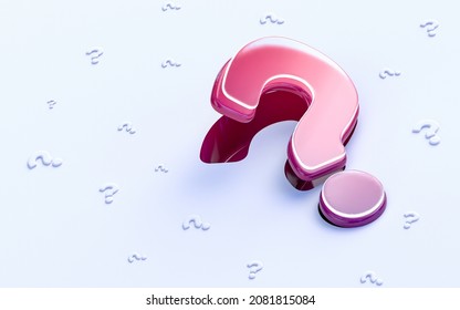 Question Mark Sign Folding On White Background 3d Render Concept For Social Banner Web Template