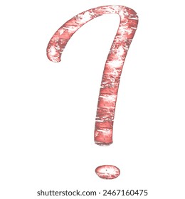 Question mark sign in glittery red