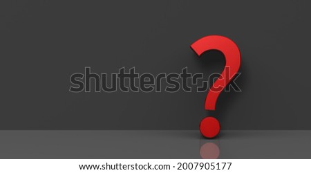 Question mark sign red interrogation point 3d rendering