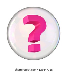 Question mark in soap bubble