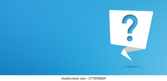 Question mark and speech bubble with copy space on blue background - Shutterstock ID 1773930869
