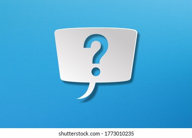 Question mark with speech bubble on blue background - Shutterstock ID 1773010235