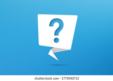 Question mark with speech bubble on blue background - Shutterstock ID 1773930713