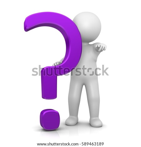 question mark stickman 3d isolated magenta violet purple symbol icon large V3